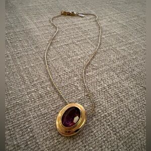 Givenchy Gold Necklace with Purple Stone Vintage